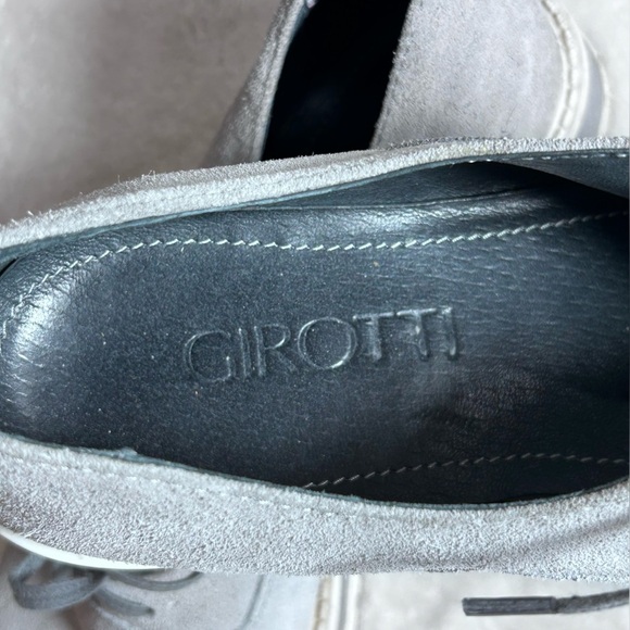 Girotti Handcrafted Gray Suede Men's Lace Up Oxfords Size 6 US / 38 EU - Picture 2 of 14